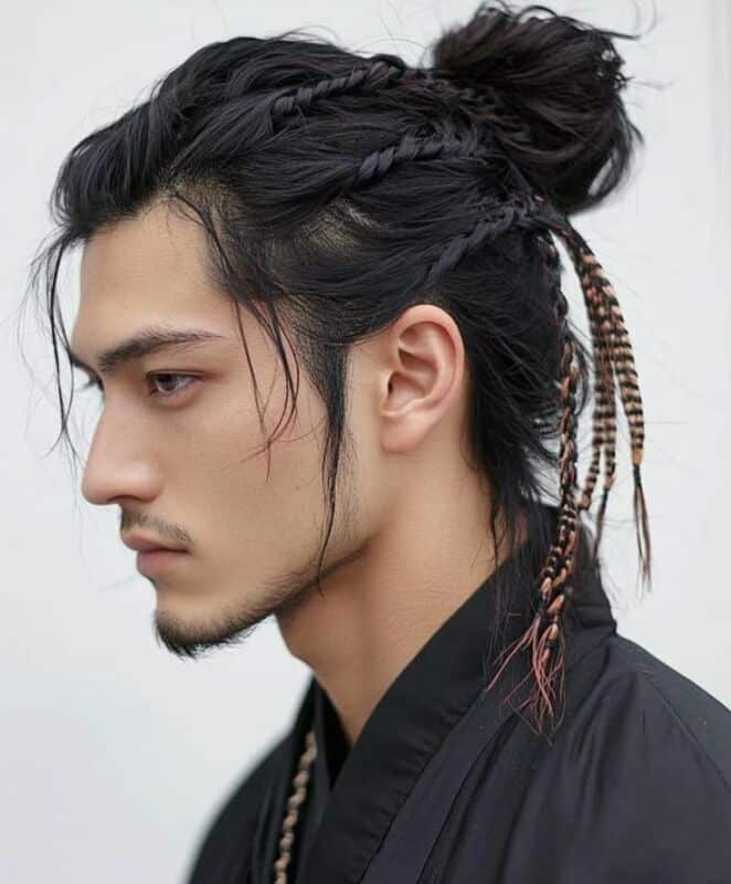 coupe cheveux longs homme samouraï