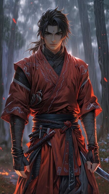 coupe cheveux longs homme samouraï