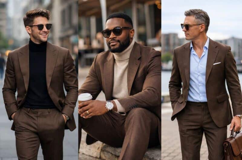 costume marron homme